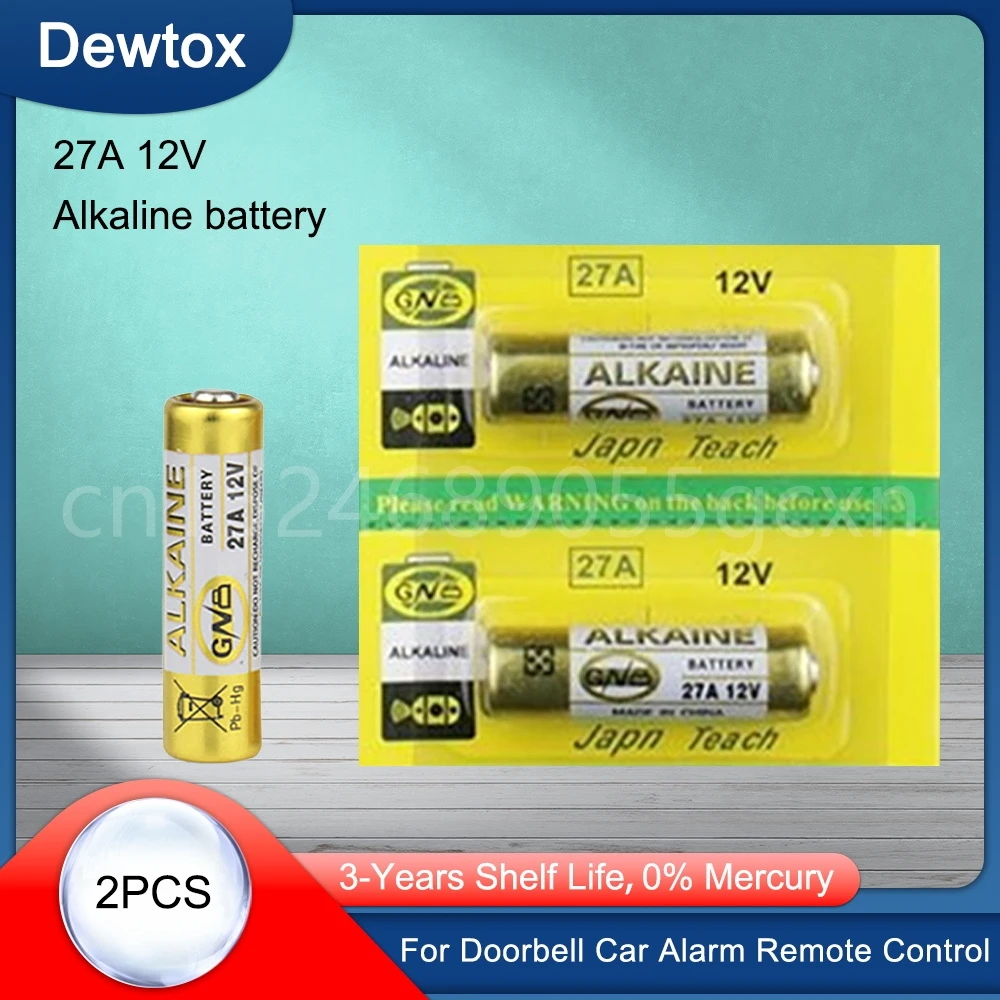2pcs-27A-12V-dry-Alkaline-battery-27AE-27MN-A27-GP27A-A27BP-V27A-VR27 ...