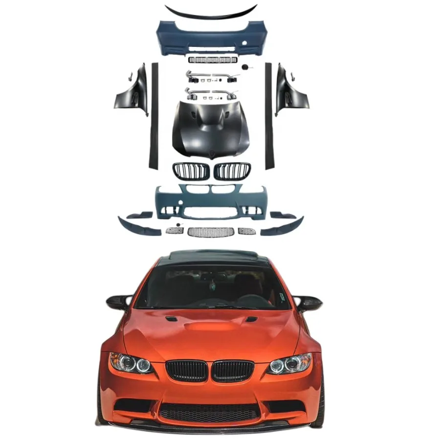 

High quality PP+carbon fiber tail throat 2005-2012 Car bumpers E90 E92 E93 Refitted M3 M4 Body kit For BMW 3 Series