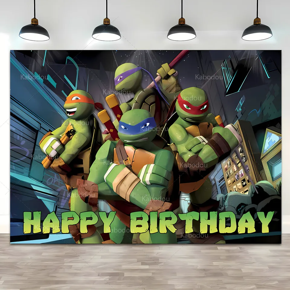 Fondo de fiesta de tortugas Ninja mutantes adolescentes, fotografía de  cumpleaños para niños y niños, decoración de fondo, pancarta para fotos de  héroe tortuga - AliExpress, image size:960x960