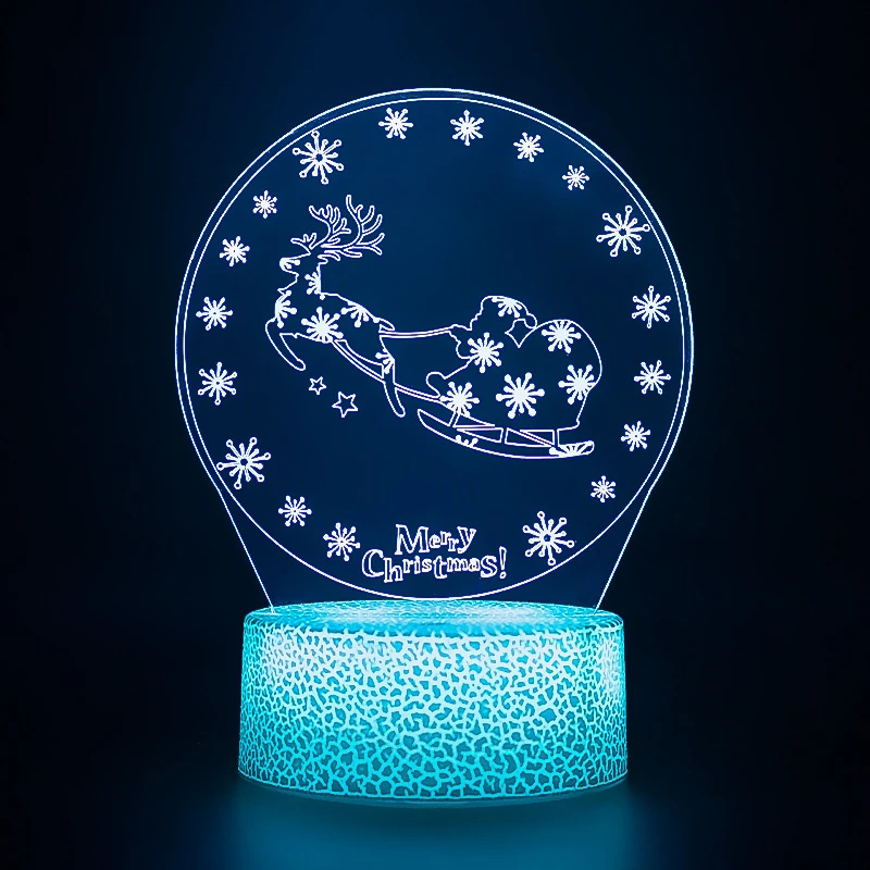 

Nighdn Merry Christmas Home Room Decoration Acrylic Night Light Deer 3D Illusion Lamp 7 Color Changing Led Nightlight Kids Gift