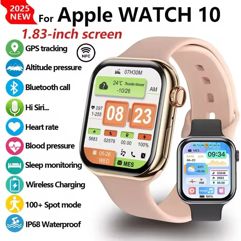 2026 Series 10 Watch 10 GPS Smart Watch Memory Music Video Bluetooth Call Heart Rate Waterproof NFC Smartwatch For Apple Android 1