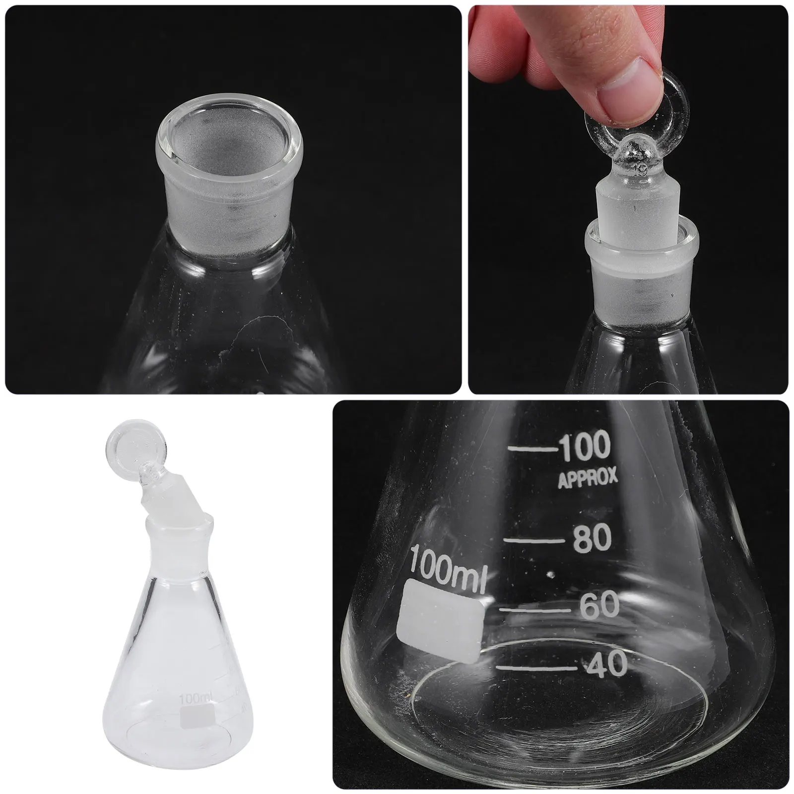 스토퍼 붕규산염 유리 진공 그라인딩 비커 플라스크, 흡입 플라스크, 실험실 필터 병, Erlenmeyer