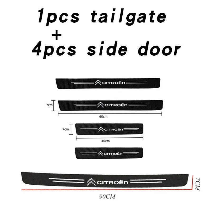 Carbon Fiber Car Sill Protector Strip - Stylish Automotive Threshold Sticker