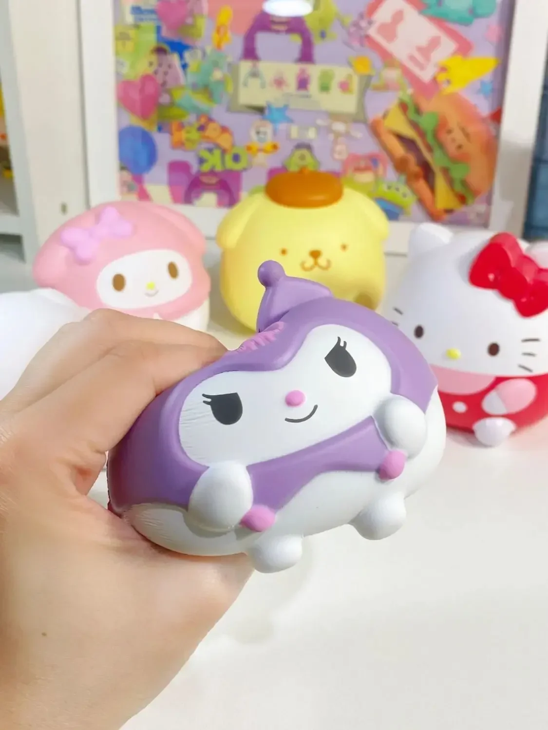 Stress Relieving Toy Sanrio Kawaii Kuromi Cinnamoroll Squishy Anime Cartoon for Children stress balls,fidget toys,anti stress toy,release pressure toy,squishy toys,decompression toy,sensory toys,stress relieving toy