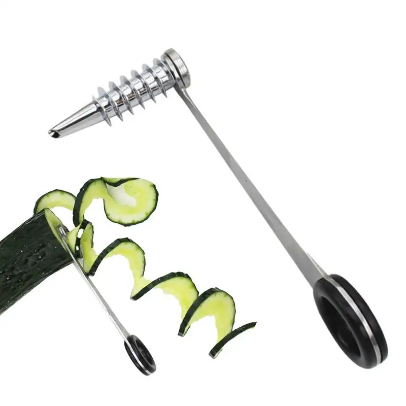 Spiral Slicer Blade Cucumber Carrot Potato Vegetable Spiral Knife Kitchen Tool stainless steel curler Handheld kitchen accessory 1