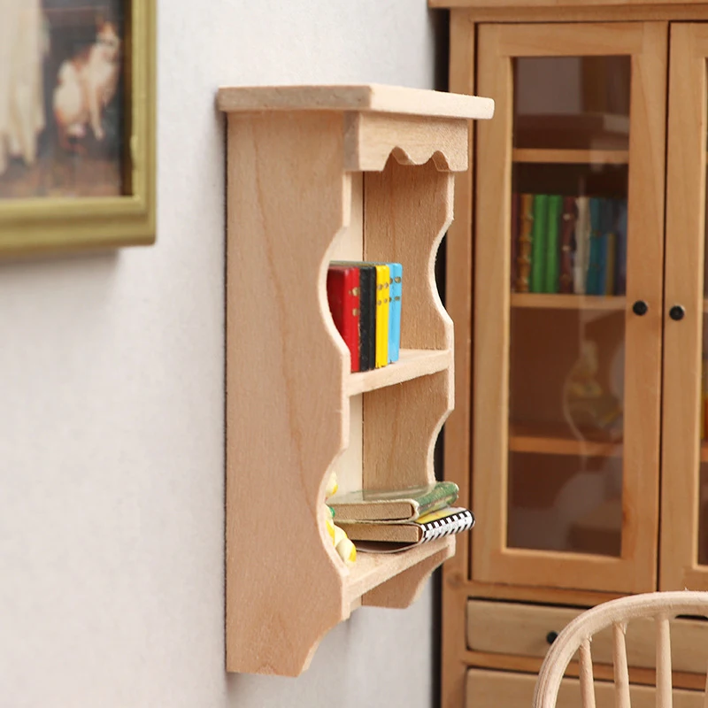 Hot sale 1:12 Dollhouse Miniature Hanging Cabinet Wall Cabinet Storage Rack Shelf Furniture Living Room Model Decor Toy 3