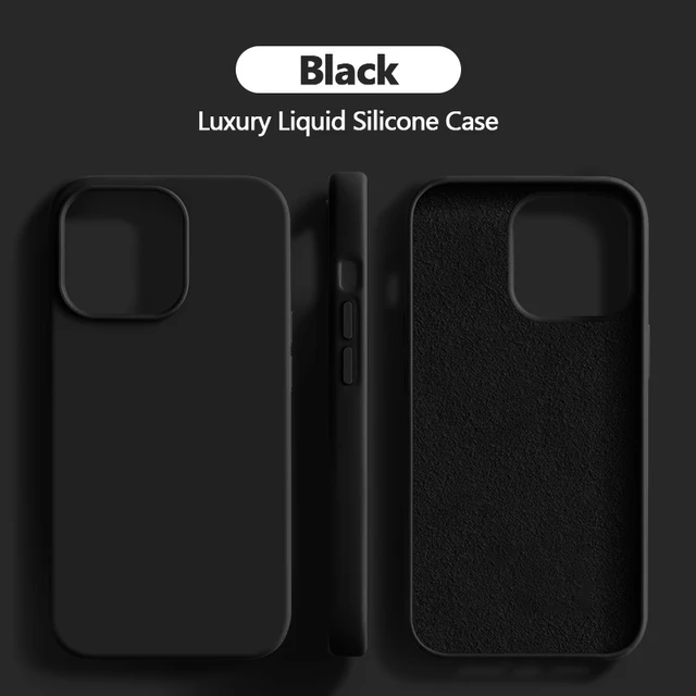 thumbnail image 1 of Original For iPhone 13 11 12 14 Pro Max Mini Case Liquid Silicone Soft Cover For iPhone 14 7 8 Plus XS XR X SE Shockproof Cases, 1 of 5