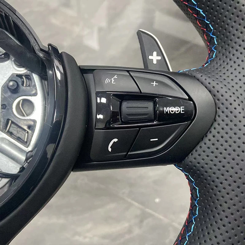 BMW F30 F31 F33 F34 F36 F10 F02 F12 F20 F15 F16 F22 F25 E70 E71 E90 플랫 바텀 가죽 M 스포츠 스티어링 휠 M3 M5 개조