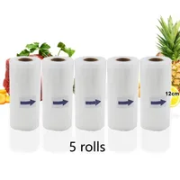Food Vacuum Bags For Kitchen BPA-Free For Vacuum Sealing Machine Fresh-keeping Non-toxic Food Sealer Bag 5 Rolls 12cm*500cm 1