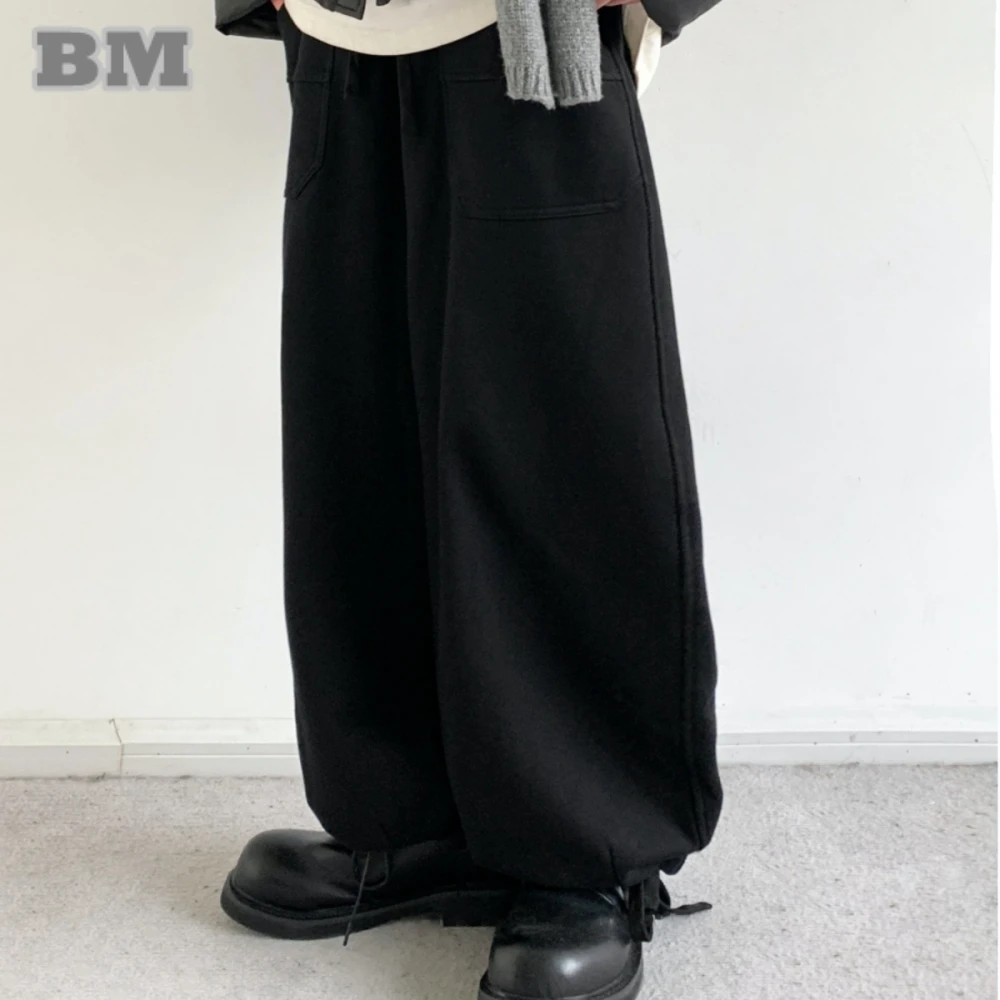 Korean Fashion Black Sweatpants Streetwear Baggy Joggers Men Preppy Style Loose Jogging Pants Hip Hop Sport Trousers Women