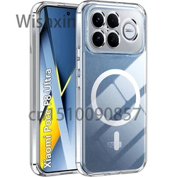 Shockproof Wireless Charging Magnetic Clear Back Phone Case for Redmi K90 Pro Max (Clear)