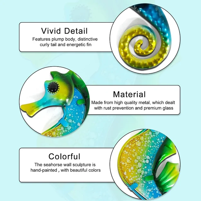 3 db Fém Sűrűség Fali Dekoráció Szabadtéri Beltéri Művészet Szobrászat Lógó Otthoni Kerti Hálószobához - Image 6