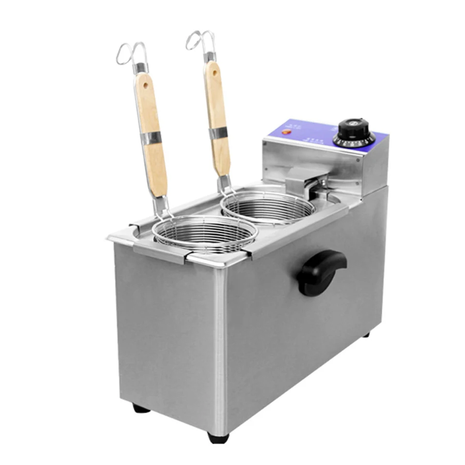 EH800A Electric Noodle Cooking Machine, Pasta Cooker, Table Top 2 Basket Pasta Cooker with Noodle Filter, Suitable for Home