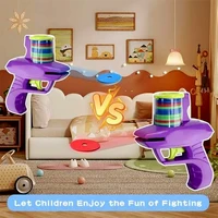 Kids Outdoor Game Foam Disc Gun Toy Flying Disc Shooting Launcher Gun Double Parent-child Interactive Children Toy 3