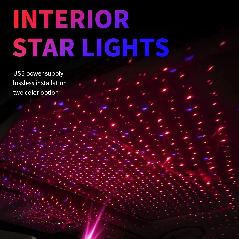 Ambient Light Car Interior Ambient Light USB LED Car Interior Decorative Light Roof Star Light Projector Adjustable Atmosphere Galaxy Lamp For Room Ceiling Decor