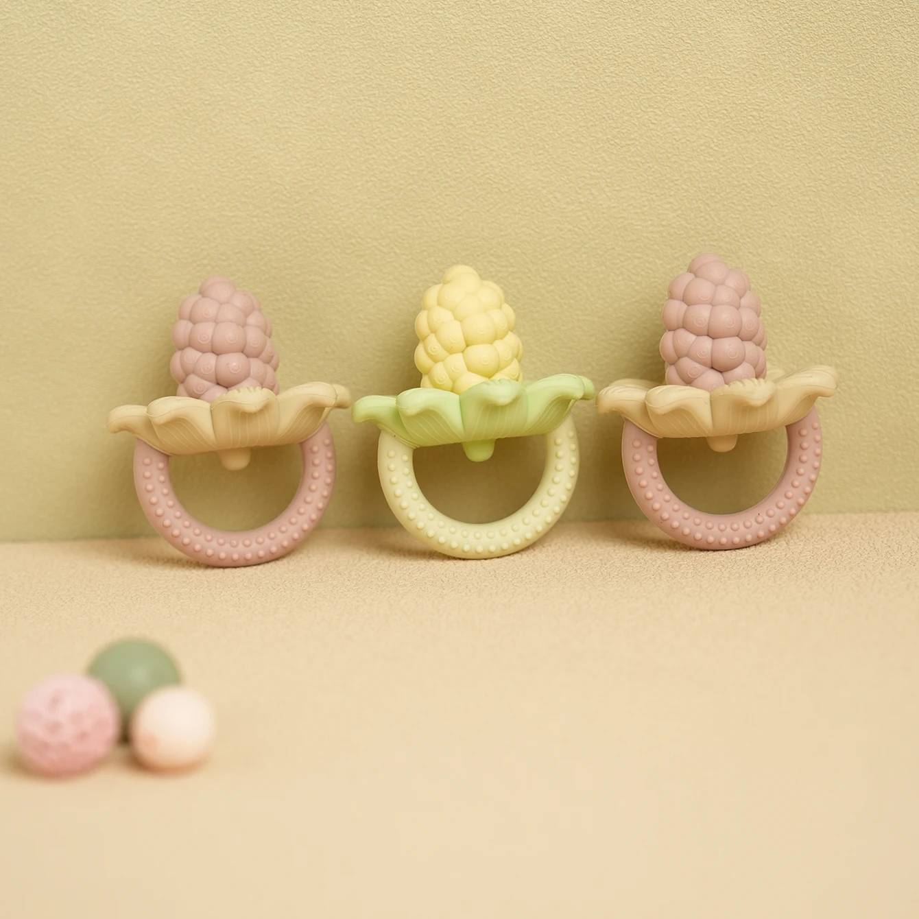 1PCS Silicone Baby Teething Toys Flower Grape Baby Toys Soft Gifts Chewing Training Items Colorful Things teething toys silicone teething toys baby teething toys silicone teether