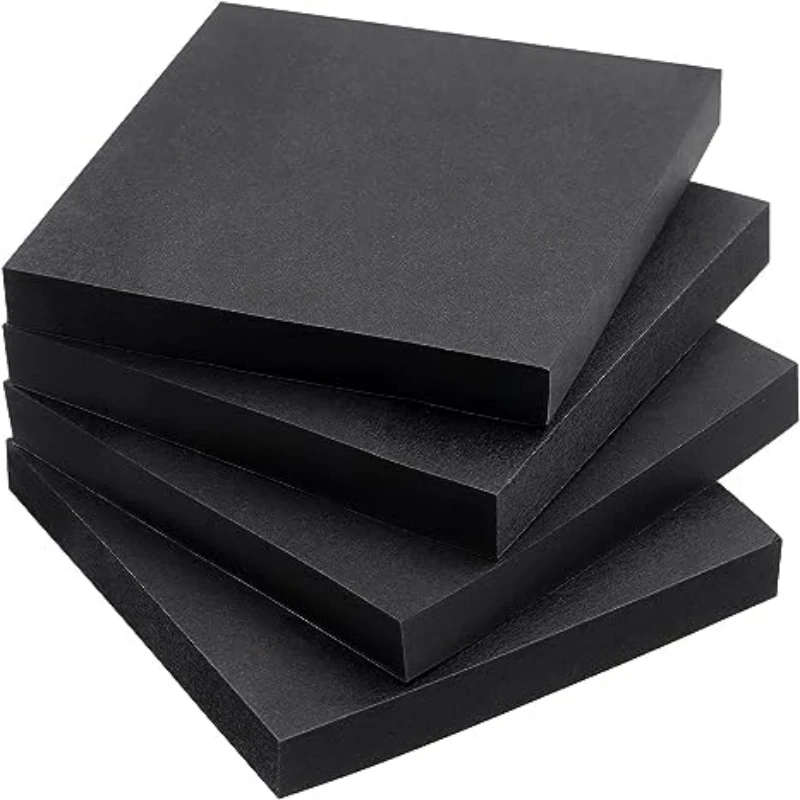 200 Sheets Black Notepads 7 6cm 7 6cm 3 in 3 in Square Sticky Notes Self