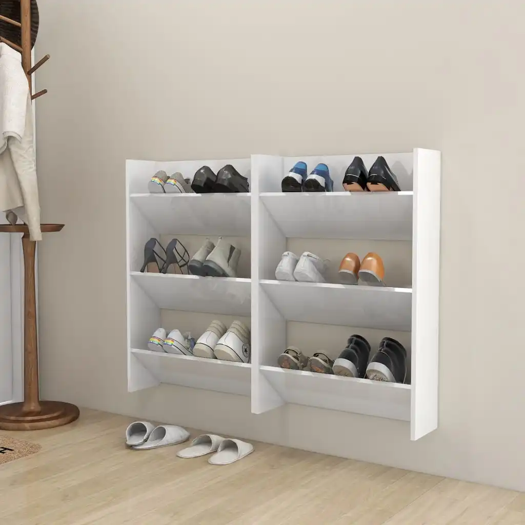 ARMARIO ZAPATERO 3 PUERTAS 113X60X22 CM BLANCO BRILLO