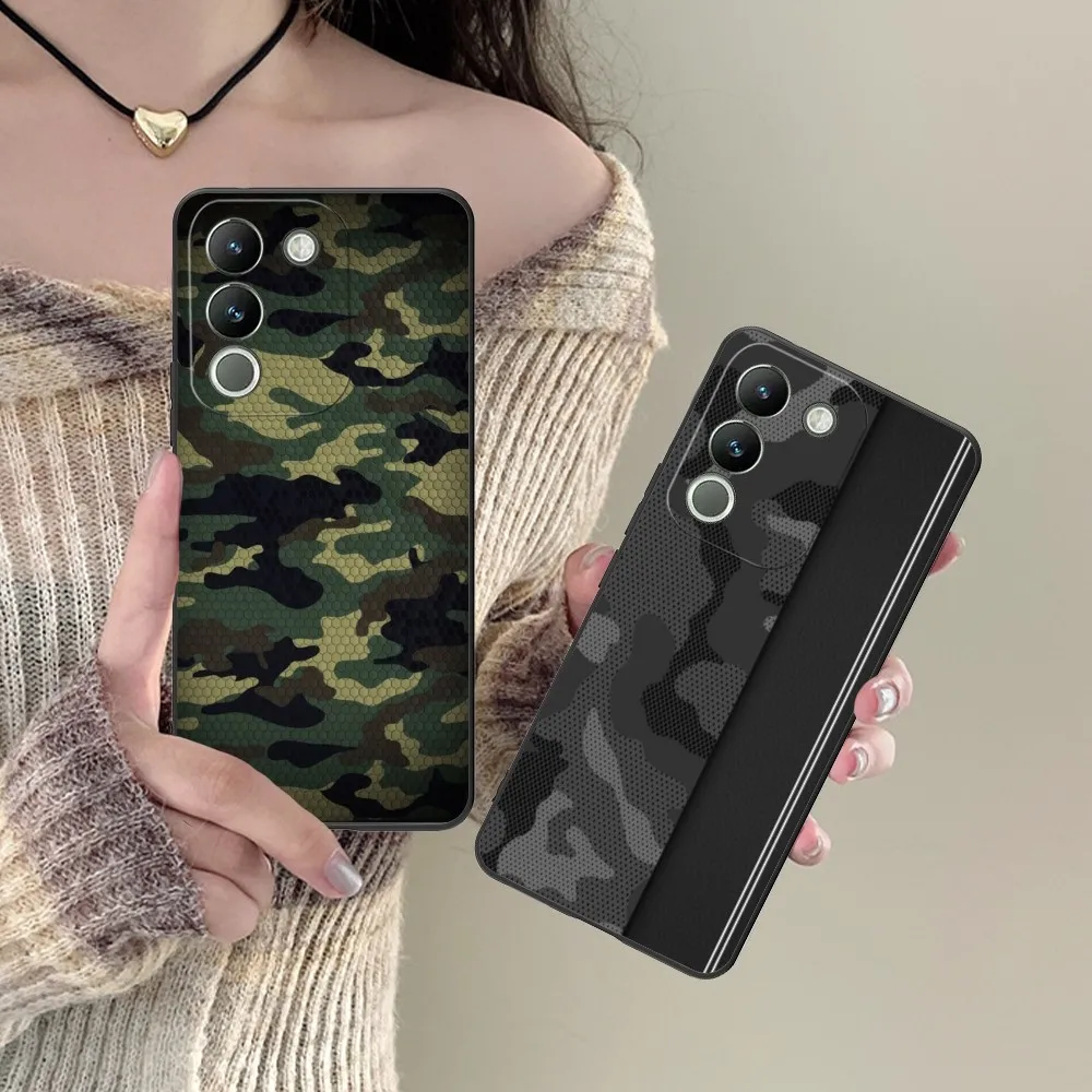 Camouflage Texture Mobile Cell Phone Case For Vivo Y95 Y93 Y31 Y20 V19 V17 V15 Pro X60 Nex Black Soft Phone Cover Funda