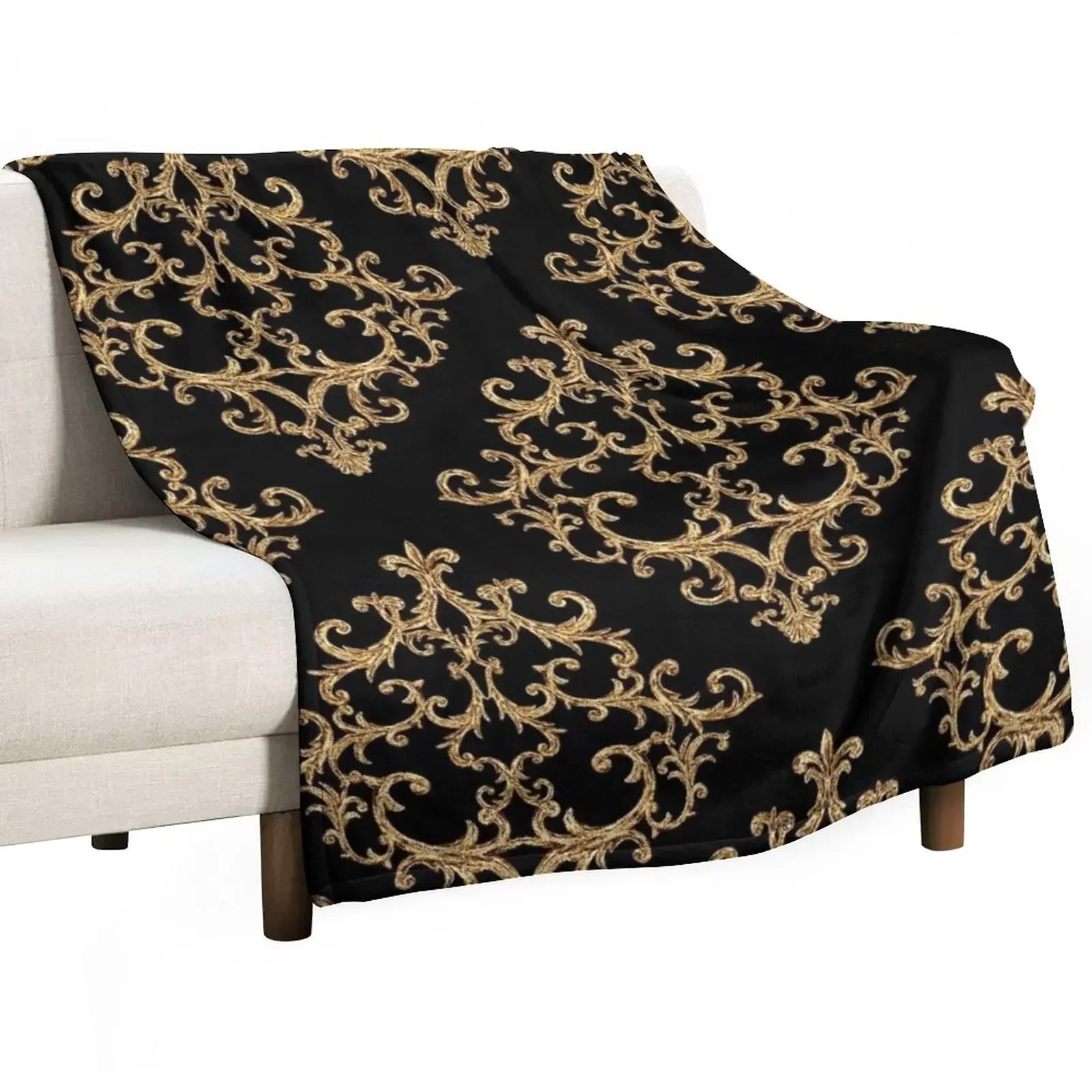 

Black and gold pattern Throw Blanket decorative Large Weighted Blankets