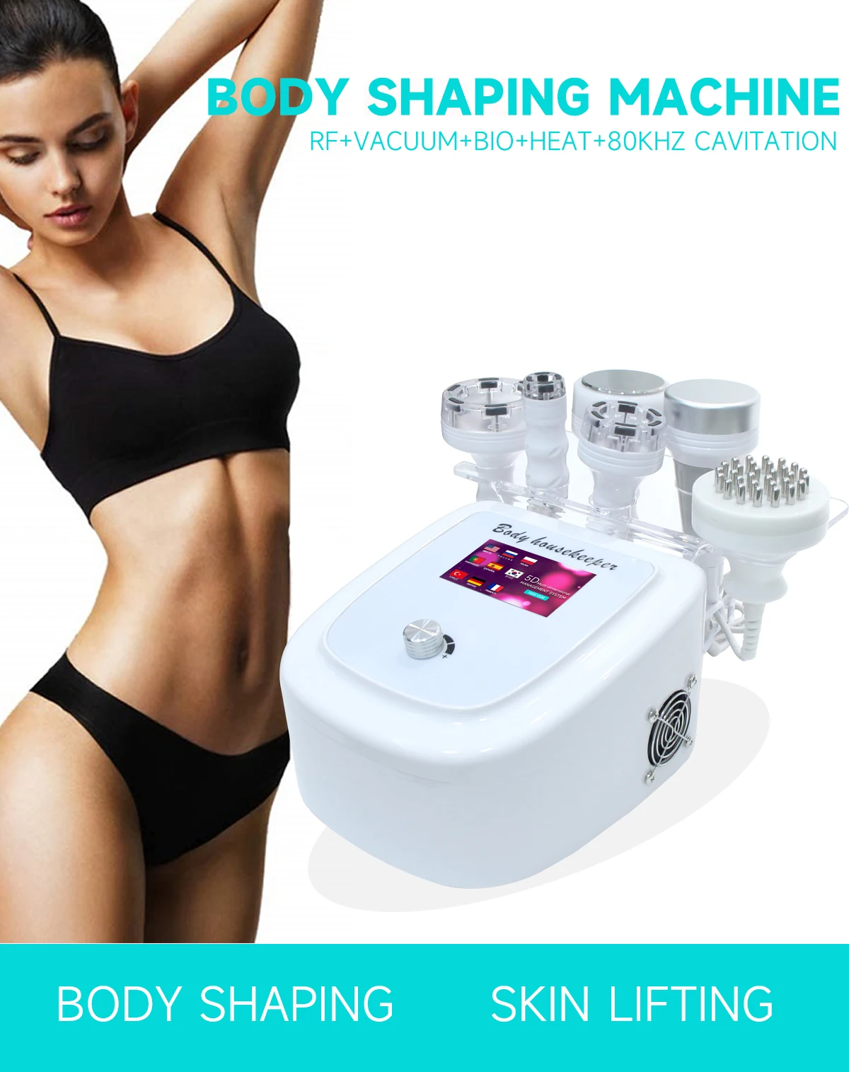 6 in 1 Vacuum Face Body Home Use Massager Beauty Machine Weight Loss Device Body Shaping Massage Equipment Skin Care Cavitation images - 6