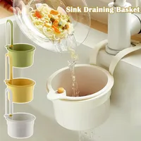 Panier de vidange d'évier suspendu, couvercle inférieur ouvrable, filtre à ordures de cuisine détachable, filtre de résidus alimentaires, panier d'eau de nettoyage 1