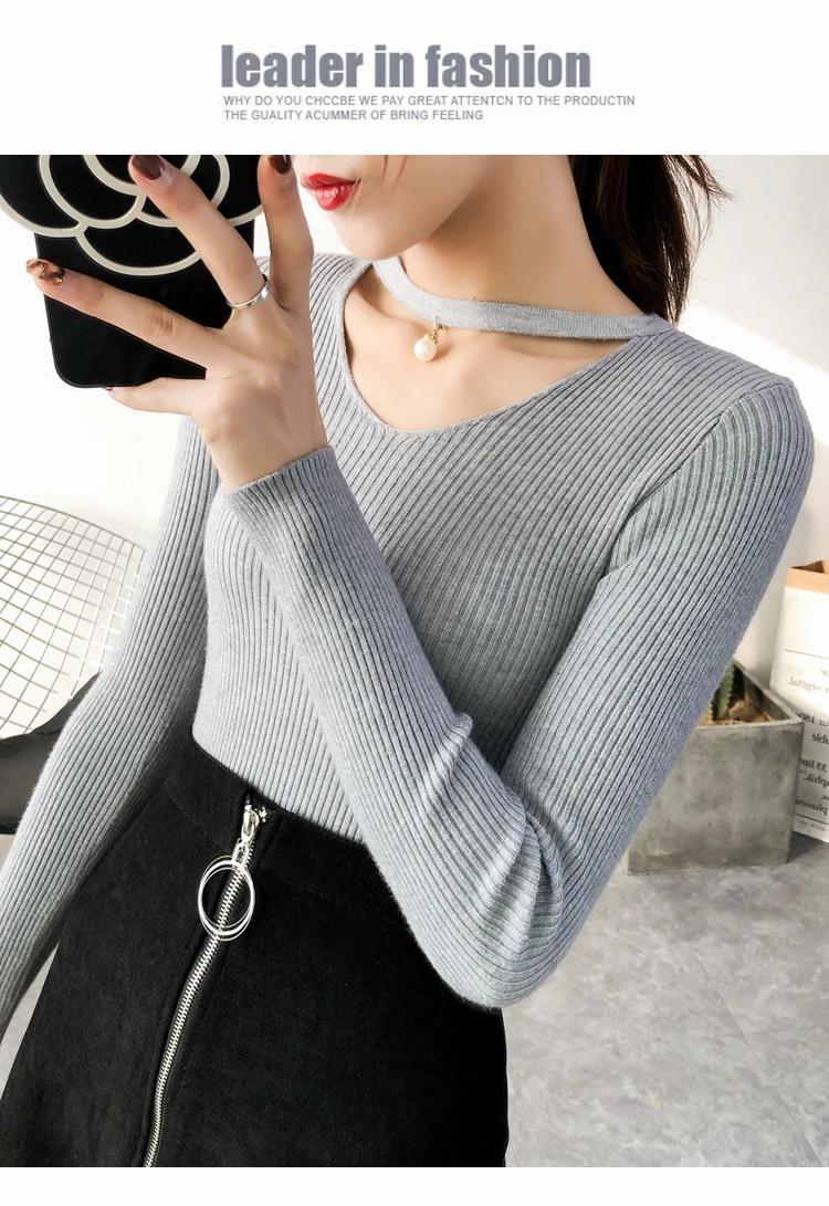 AOSSVIAO V Neck Sweaters Women 2022 Autumn Winter Long Sleeve Sexy Slim Tops Solid Streetwear Knitted Korean Pullover Burgundy pullover sweater