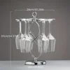 Countertop Wine Glass Holder Freestanding Tabletop Tall Glass Storage Rack with 6 Hooks (Silver) 3