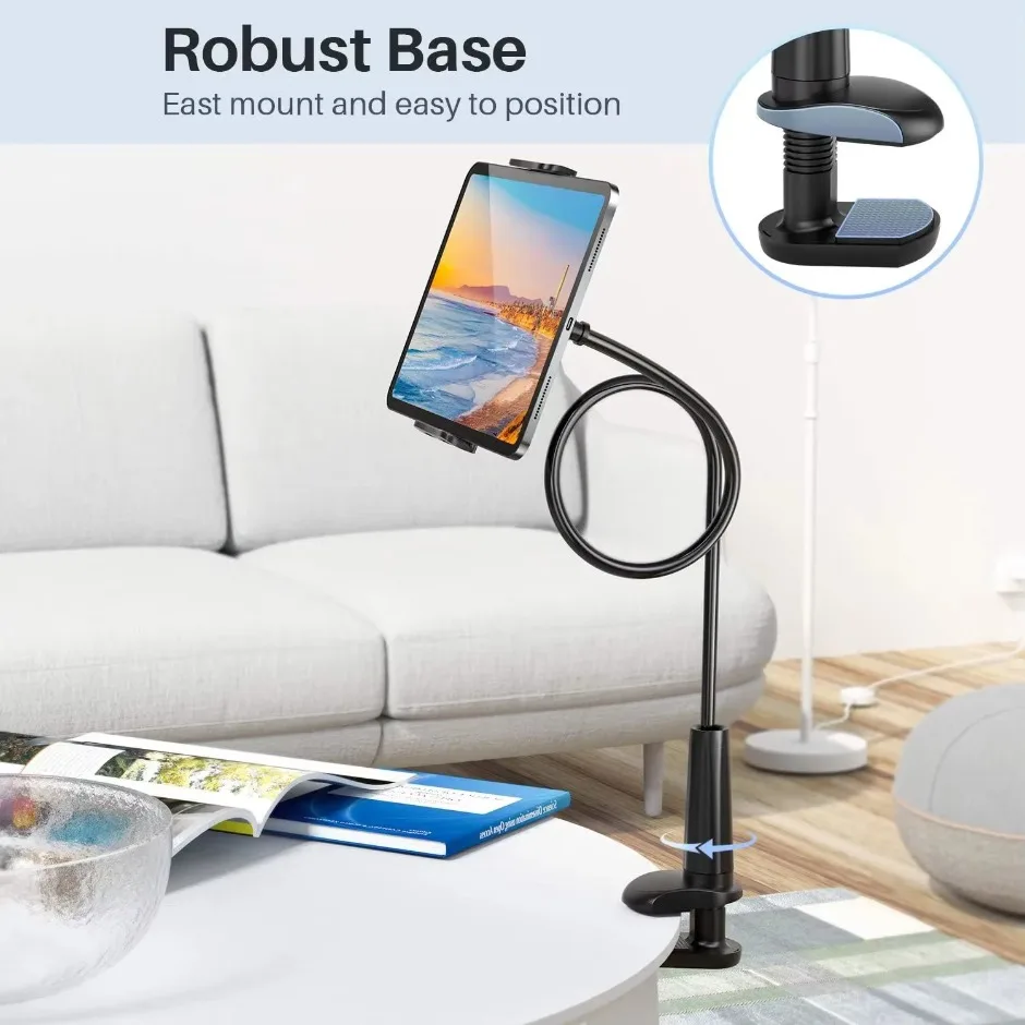다기능 게으른 전화 및 태블릿 범용 홀더 iPad Air Mini 또는 기타 4.7-10.5 장치용 80cm 태블릿 홀더 스탠드