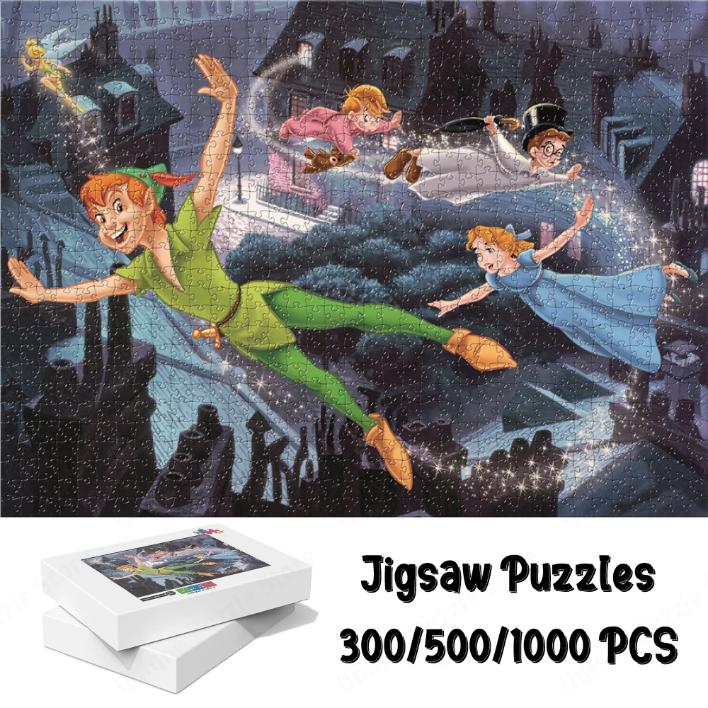 Flying Peter Pan Tinkerbell Large Adult Jigsaw Classic Walt Disney Cartoon Series Jigsaw Puzzles Disney Princess Tinkerbell Toys