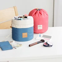 Women Lazy Drawstring Cosmetic Bag New Travel Round Makeup Organizer Make Up Pouch Waterproof Toiletry Storage Bag 2
