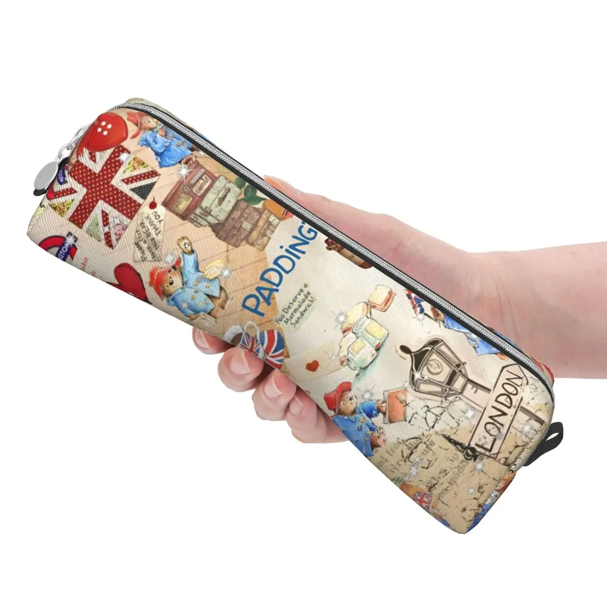 Paddington Brown Bear Pencil Case Britain Cartoon Movie Pencilcases Pen for Student Big Capacity Bag Office Gifts Stationery