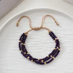 Bohemian Handmade Colorful Crystal Beaded Bracelet for Women's Vacation Parties (B2186-2)