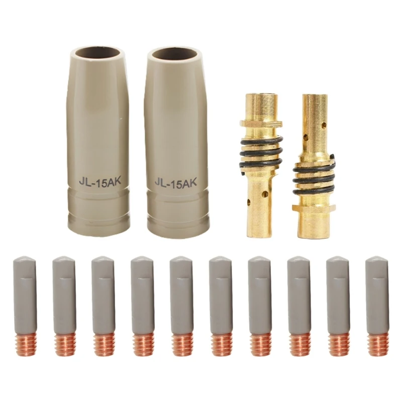 14Pcs 15AK Coating Protections Nozzle Nonstick Welding Slag Airless Gas Protections Guns Machine Protective Sleeve M4YD plasma cutter electrodes nozzles ceramic nozzle cups