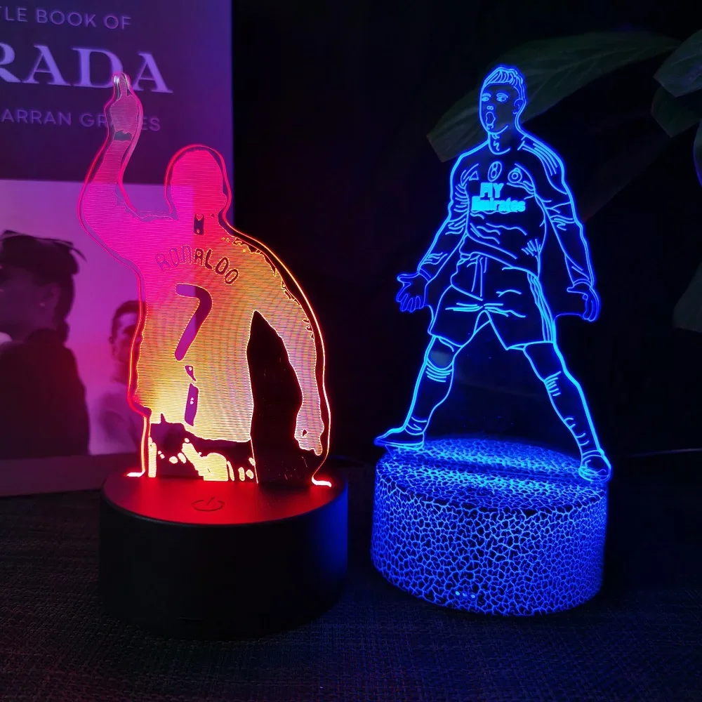 Description Picture 4 of itemFootballer 3D acrylic night light can change 16 colours to decorate the room is a great  gift for sports fans boys and girls