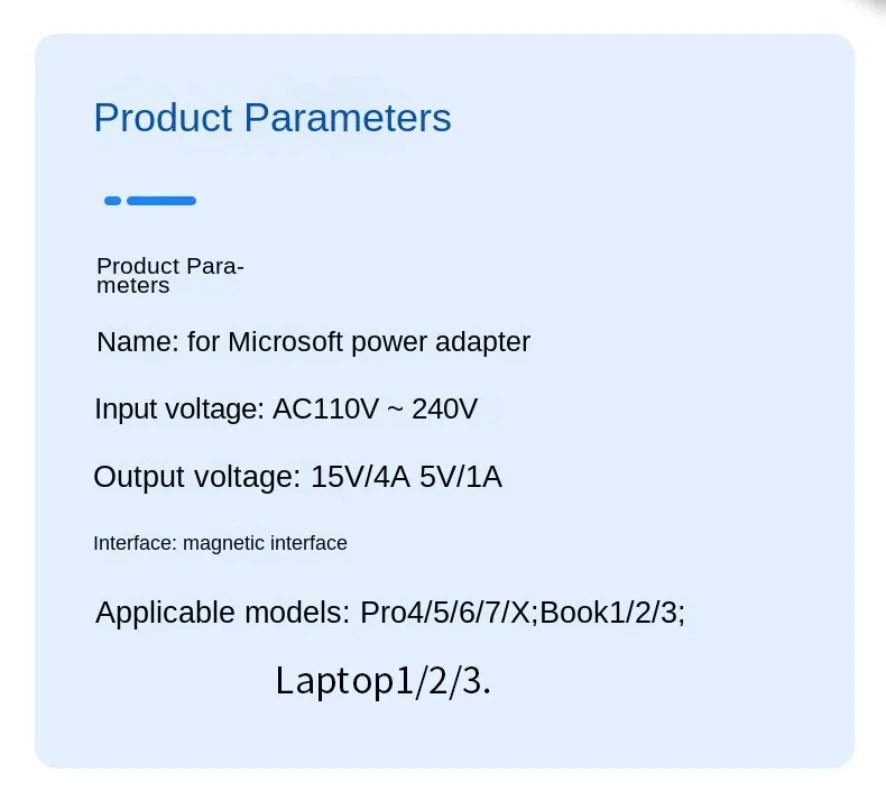 36W 44W 65W Power Supply Laptop AC Adapter Charger for Microsoft Surface Pro3 4 5 6 7 XNotebook USB 5V1A 15V4A laptop power adapter