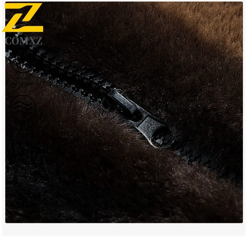 COMXZ 2025 Mens Winter Wool Blend Jacket Hood Windproof Warm Lined Coat Stand Collar Outdoor Sports Casual Parka With Pockets