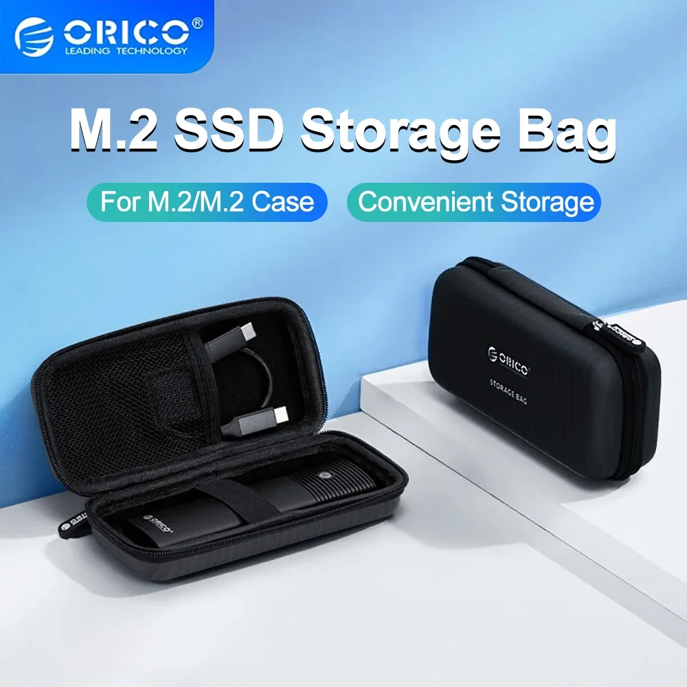 Bolsa de Proteção para Caixa de Disco Rígido Ssd Nvme m2 da Orico para Caixa M.2 Externa Ssd M.2 Cabo Usb Disco u Bolsas de Armazenamento Coloridos de Grande Capacidade