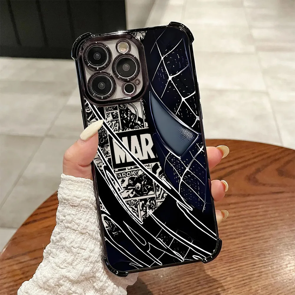Spider-Themed Plating Phone Case with Anti-Fall Airbag
