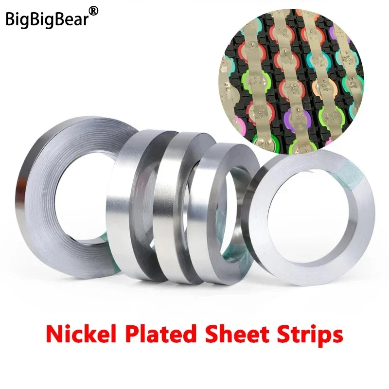 18650 Li-ion Battery Nickel Sheet Plate Connector 0.1mm 0.2mm Steel Belt Spot Welding Machine Battery Welder Nickel Plated Strip
