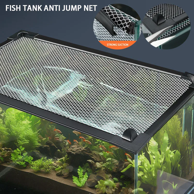 

ZRDR Fish tank anti jump net invisible anti jump net magnetic suction sea tank anti escape cover net cover fixed anti jump net