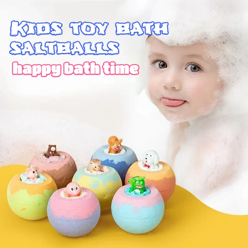 100G Bath Bombs for Kids with Surprise Toys Inside for Kids & Boys and Girls Holiday Bubble Bath with Cheerful Scent