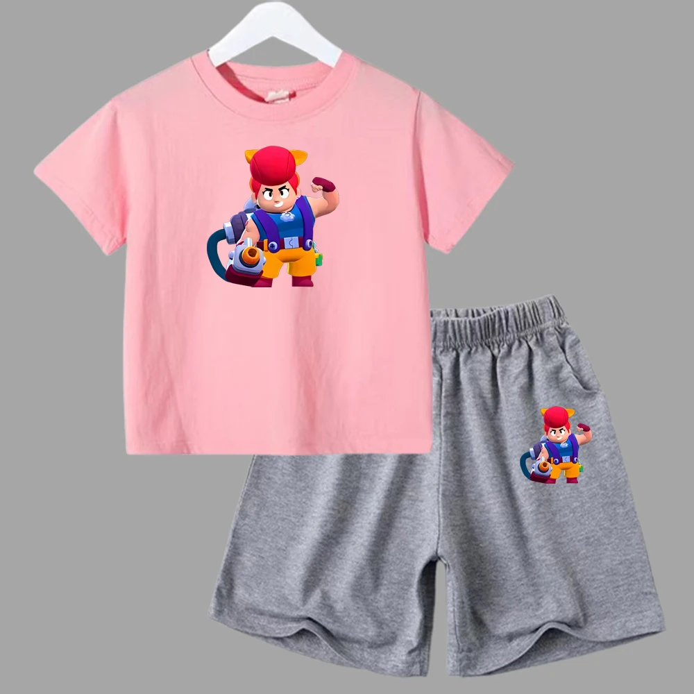 thumbnail image 1 of Juego de verano para niños, lucha, anime, cosplay, traje para niños y adolescentes, ropa de calle, camiseta de manga corta y pantalones cortos, conjunto deportivo de 2 piezas, trajes sueltos, 1 of 5