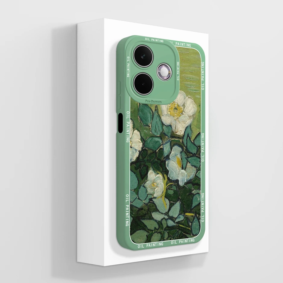 Artistic Flower Silicone Shockproof Phone Case - Soft Protective Back Cover