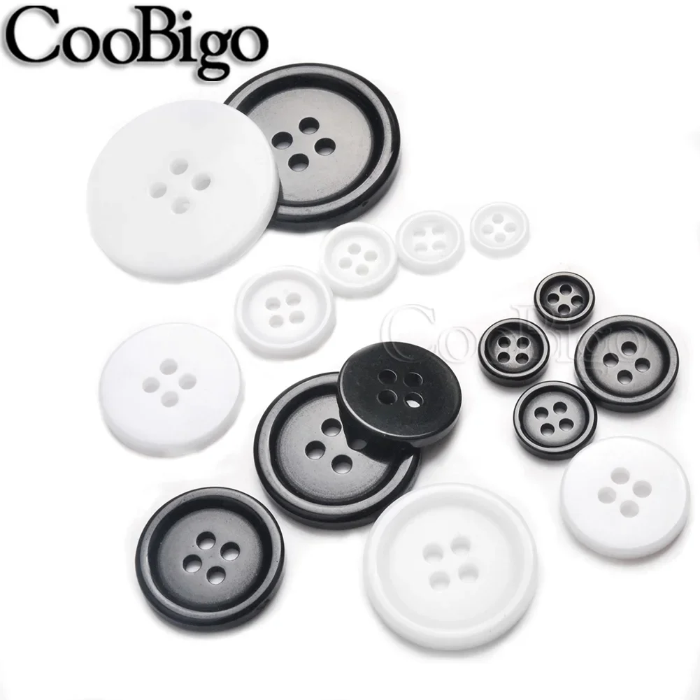 50-500pcs Plastic Sewing Button for Clothes Needlework DIY Craft Accessories 4-holes Round 8mm 9mm 10mm 13mm 15mm 18mm 20mm 25mm 4