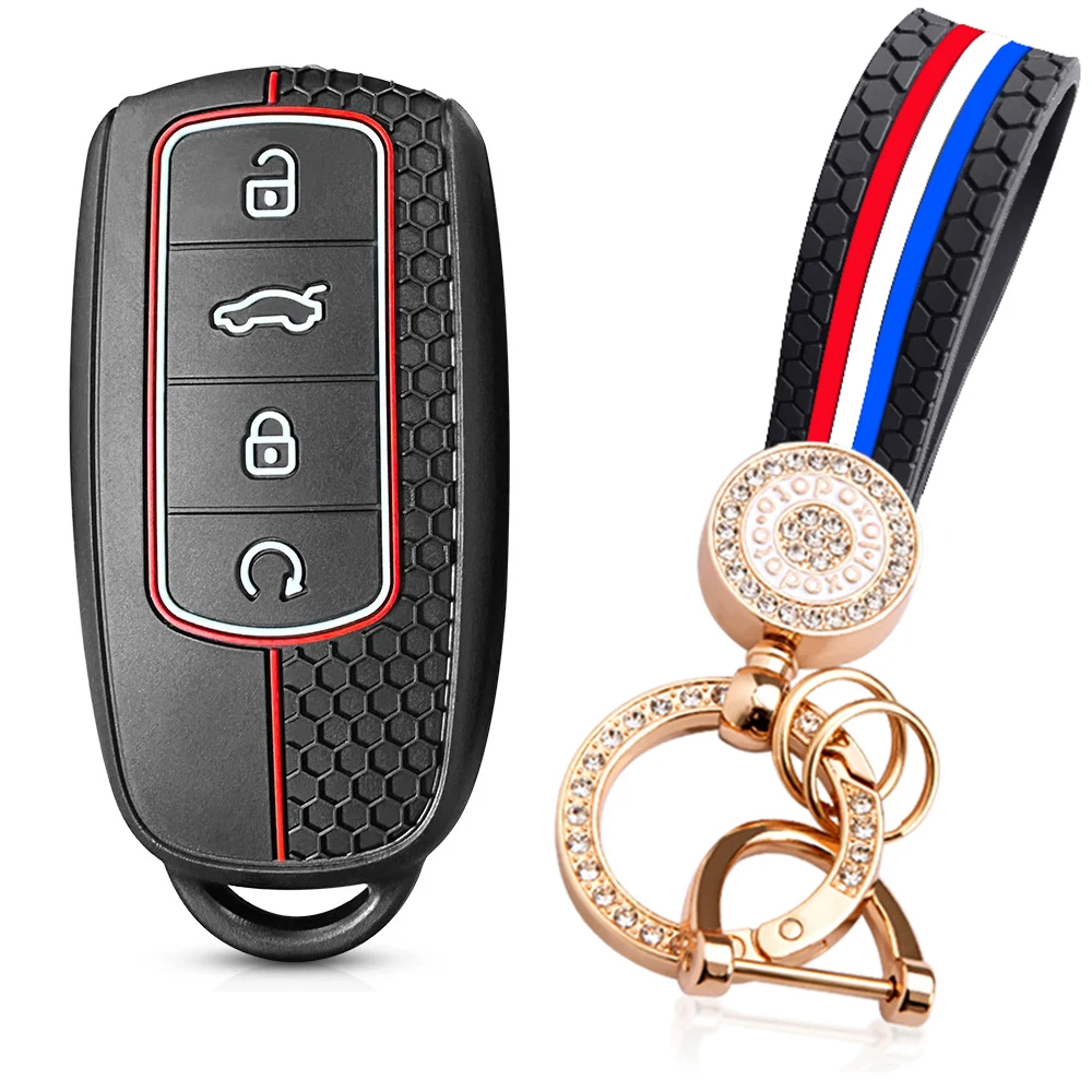 Premium Silicone Car Key Cover & Keychain Holder 2021