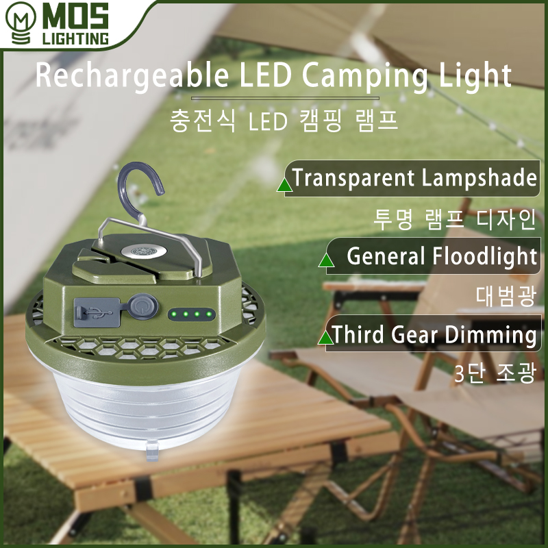 MOSLIGHTING Portable High Power Rechargeable LED Magnet Flashlight Camping Lantern Fishing Outdoor Work Repair Lighting LED