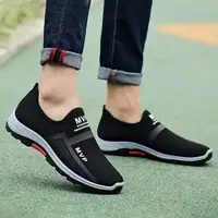 New autumn male mesh Shoes Color blocked outdoor anti slip footwear Fashion breathable flat Men's casual comfortable shoes