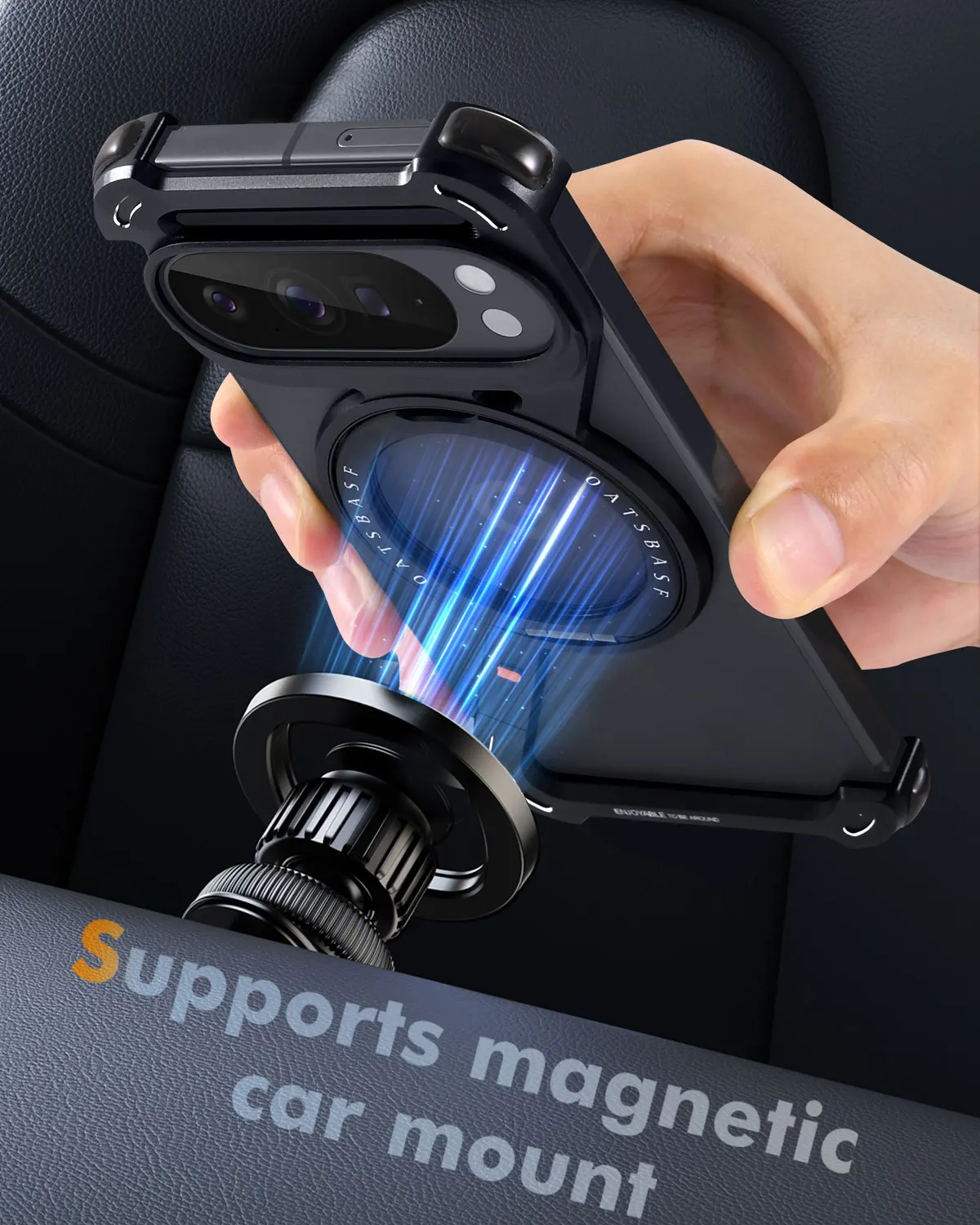 Eary Z Metal Magnetic Case for Google Pixel 10 Pro XL Magsafe 360°Rotation Ring Stand Frameless Shockproof Protector Phone Cover