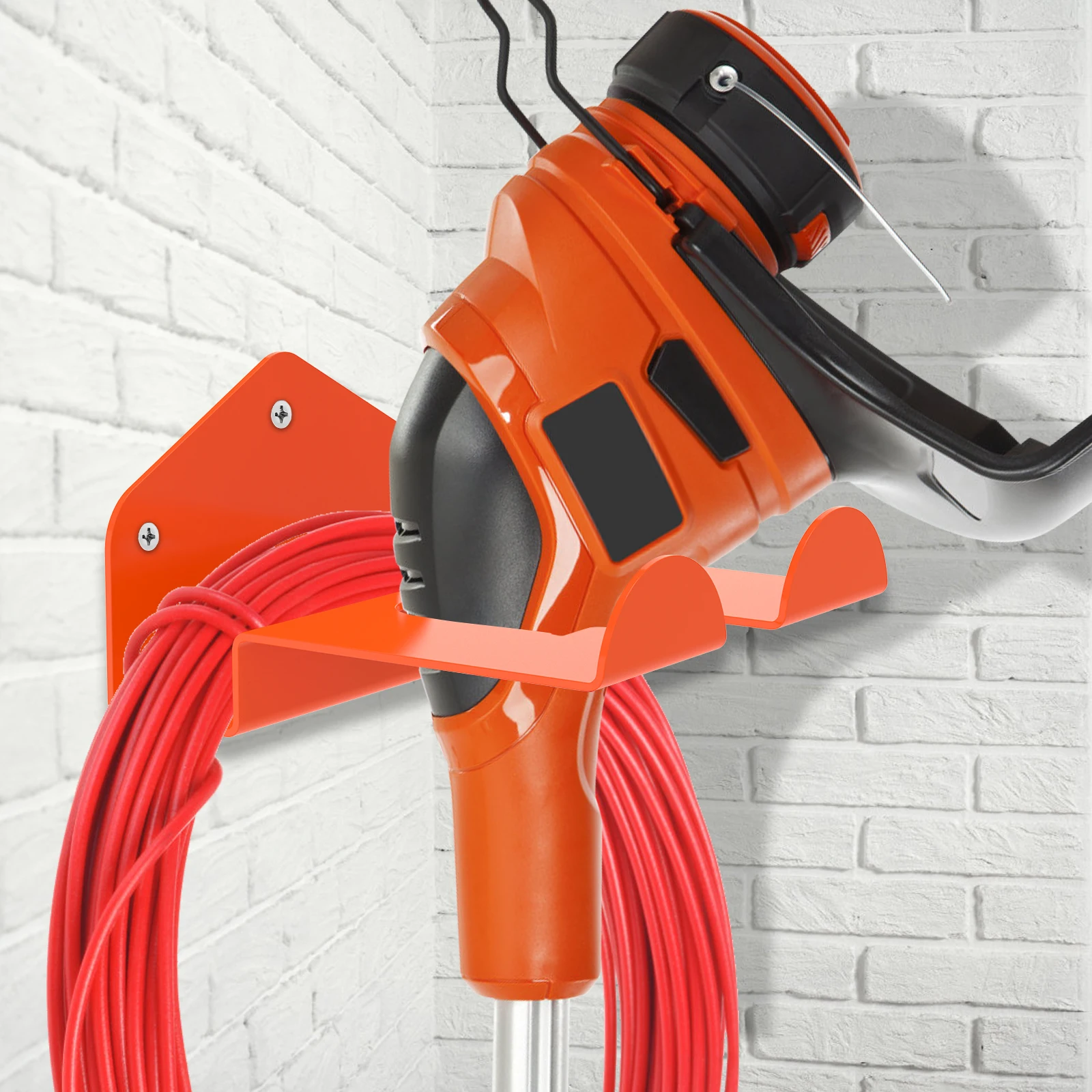 Heavy duty Wall Mounted Rack for Trimmer Rust Proof Garage Garden Power Tool Hanger Organizer Holder Chainsaw Storage